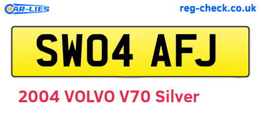 SW04AFJ are the vehicle registration plates.