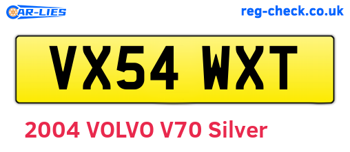 VX54WXT are the vehicle registration plates.
