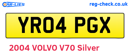YR04PGX are the vehicle registration plates.