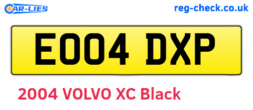 EO04DXP are the vehicle registration plates.