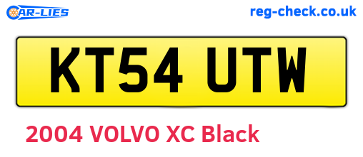KT54UTW are the vehicle registration plates.