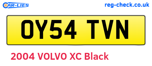 OY54TVN are the vehicle registration plates.