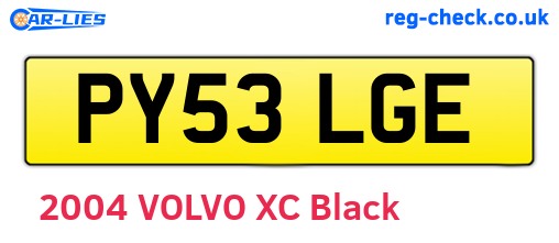 PY53LGE are the vehicle registration plates.