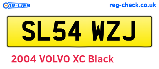 SL54WZJ are the vehicle registration plates.