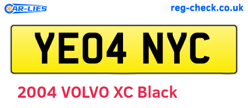 YE04NYC are the vehicle registration plates.