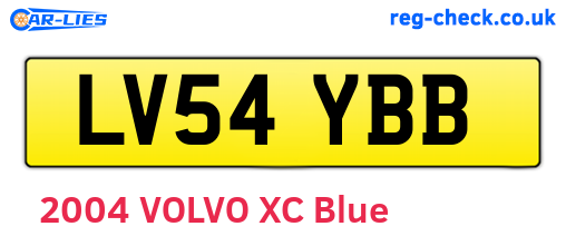 LV54YBB are the vehicle registration plates.