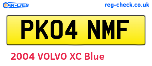 PK04NMF are the vehicle registration plates.