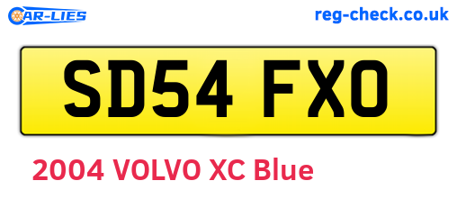 SD54FXO are the vehicle registration plates.