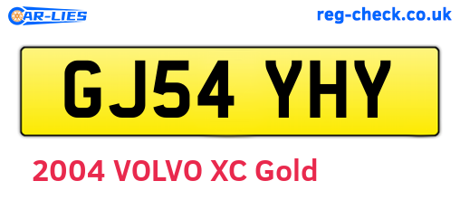 GJ54YHY are the vehicle registration plates.