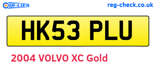 HK53PLU are the vehicle registration plates.