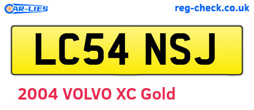 LC54NSJ are the vehicle registration plates.