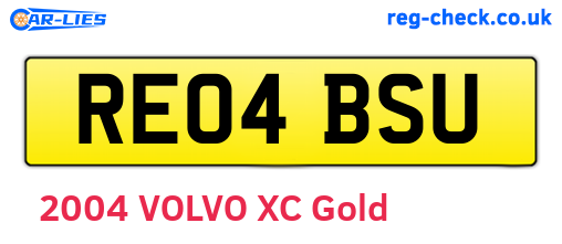 RE04BSU are the vehicle registration plates.