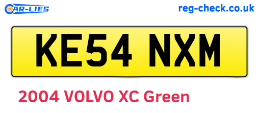 KE54NXM are the vehicle registration plates.