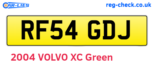 RF54GDJ are the vehicle registration plates.