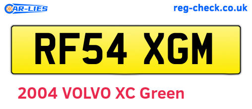 RF54XGM are the vehicle registration plates.