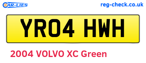 YR04HWH are the vehicle registration plates.