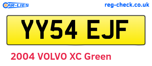 YY54EJF are the vehicle registration plates.
