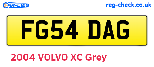 FG54DAG are the vehicle registration plates.