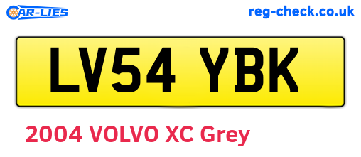 LV54YBK are the vehicle registration plates.