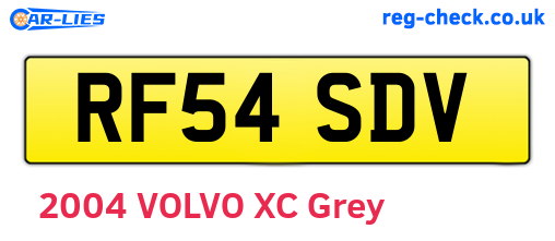 RF54SDV are the vehicle registration plates.