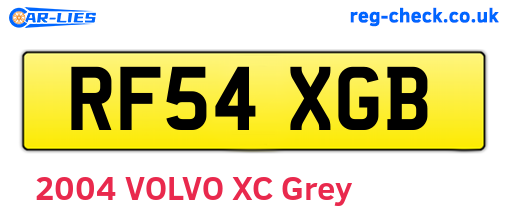 RF54XGB are the vehicle registration plates.