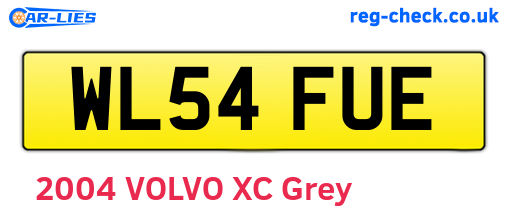 WL54FUE are the vehicle registration plates.