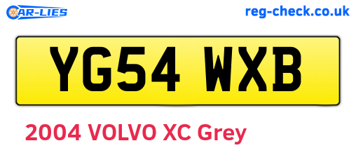 YG54WXB are the vehicle registration plates.