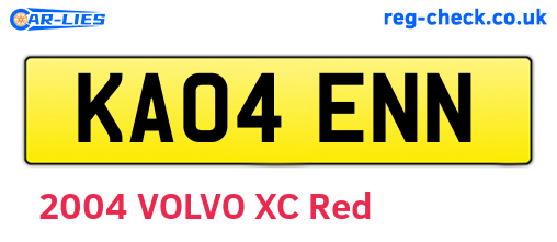 KA04ENN are the vehicle registration plates.