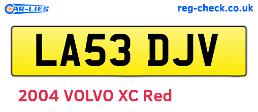 LA53DJV are the vehicle registration plates.