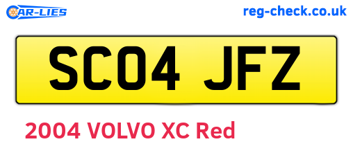 SC04JFZ are the vehicle registration plates.