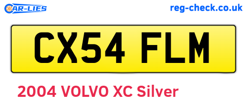 CX54FLM are the vehicle registration plates.