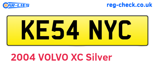 KE54NYC are the vehicle registration plates.