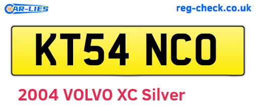 KT54NCO are the vehicle registration plates.