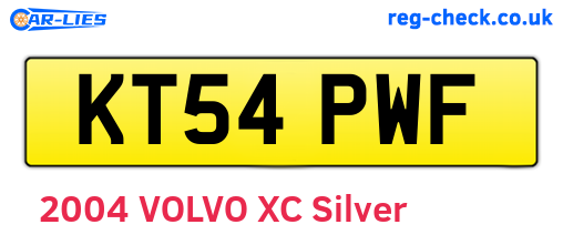 KT54PWF are the vehicle registration plates.