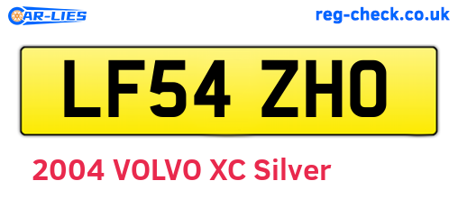 LF54ZHO are the vehicle registration plates.