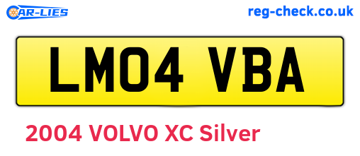 LM04VBA are the vehicle registration plates.