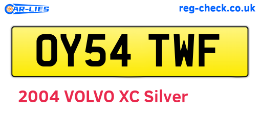 OY54TWF are the vehicle registration plates.