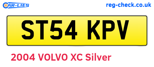 ST54KPV are the vehicle registration plates.