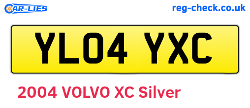 YL04YXC are the vehicle registration plates.