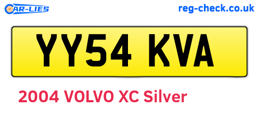 YY54KVA are the vehicle registration plates.