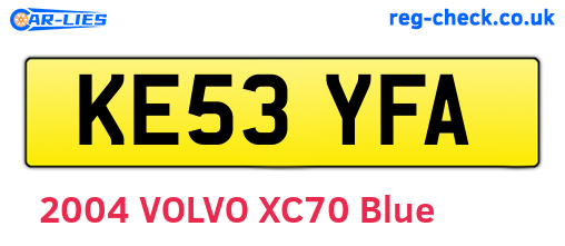 KE53YFA are the vehicle registration plates.