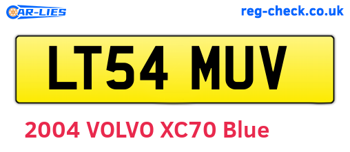 LT54MUV are the vehicle registration plates.