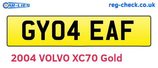 GY04EAF are the vehicle registration plates.