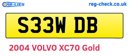 S33WDB are the vehicle registration plates.