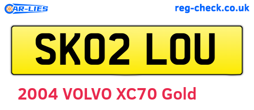 SK02LOU are the vehicle registration plates.