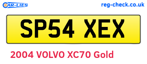 SP54XEX are the vehicle registration plates.