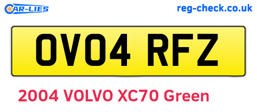OV04RFZ are the vehicle registration plates.