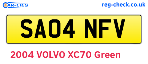 SA04NFV are the vehicle registration plates.