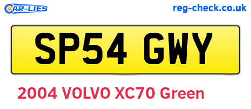 SP54GWY are the vehicle registration plates.