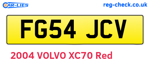 FG54JCV are the vehicle registration plates.